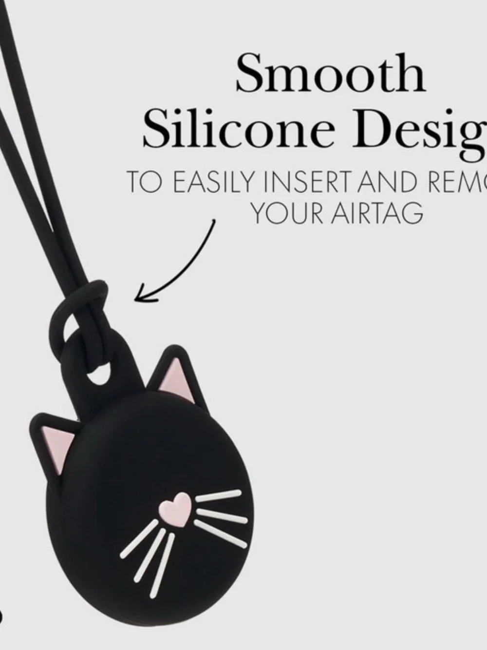 kate spade Black Cat AirTag Protective Case with Gold Clip